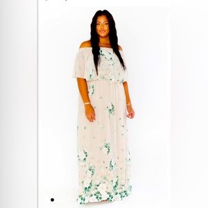 Off the shoulder maxi dress